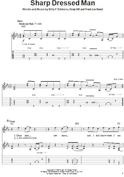 open zoom image for Sharp Dressed Man - Guitar Tab Play-Along, New, Main
