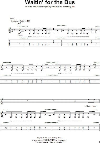open zoom image for Waitin' For The Bus - Guitar Tab Play-Along, New, Main