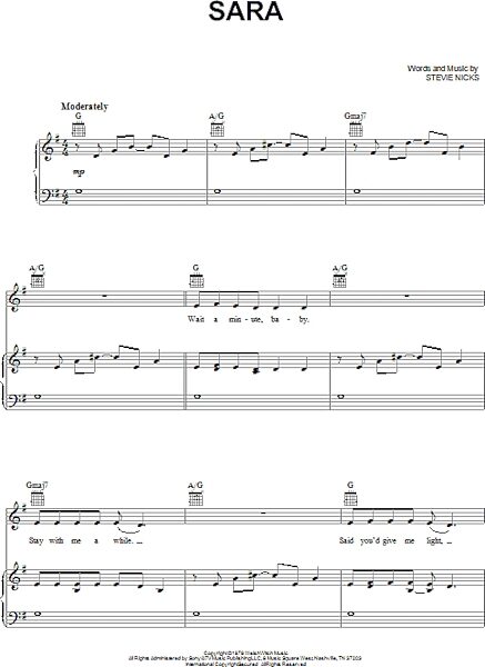 open zoom image for Sara - Piano/Vocal/Guitar, New, Main