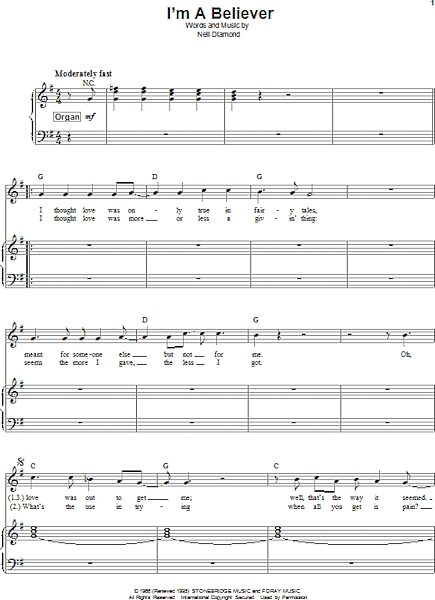 open zoom image for I'm A Believer - Piano Vocal, New, Main