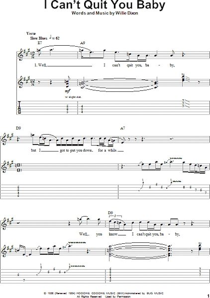 open zoom image for I Can't Quit You Baby - Guitar Tab Play-Along, New, Main