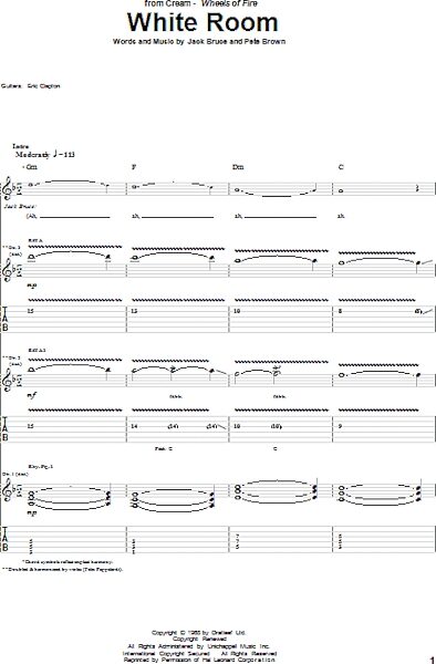 open zoom image for White Room - Guitar TAB, New, Main