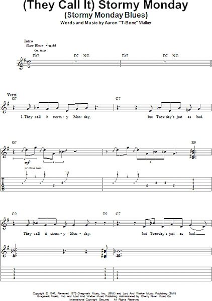 open zoom image for (They Call It) Stormy Monday (Stormy Monday Blues) - Guitar Tab Play-Along, New, Main