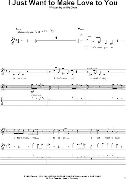 open zoom image for I Just Want To Make Love To You - Guitar Tab Play-Along, New, Main