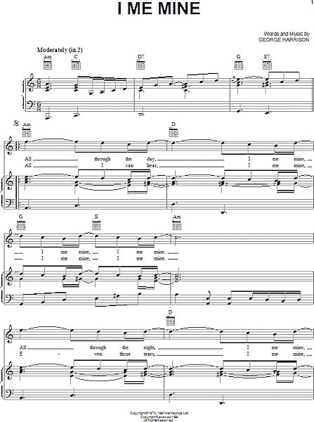 open zoom image for I Me Mine - Piano/Vocal/Guitar, New, Main