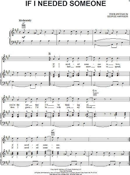open zoom image for If I Needed Someone - Piano/Vocal/Guitar, New, Main
