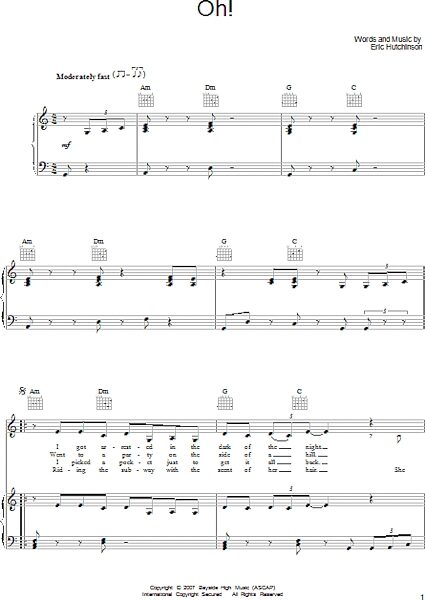 open zoom image for Oh! - Piano/Vocal/Guitar, New, Main