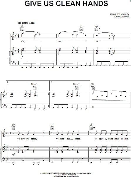 open zoom image for Give Us Clean Hands - Piano/Vocal/Guitar, New, Main