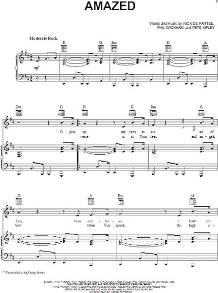 open zoom image for Amazed - Piano/Vocal/Guitar, New, Main