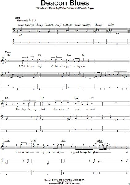 open zoom image for Deacon Blues - Bass Tab, New, Main