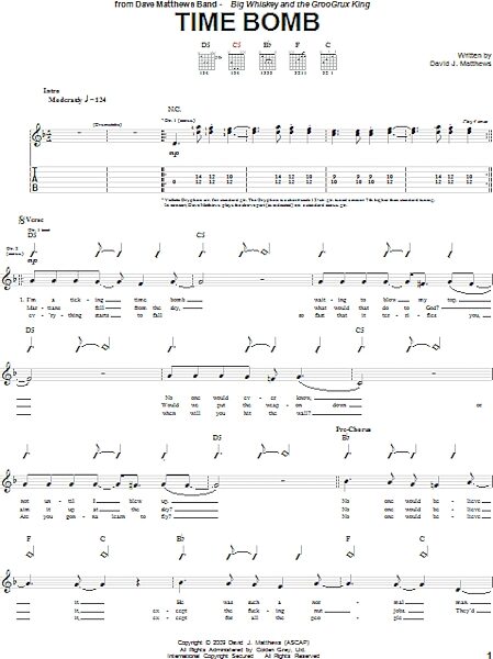open zoom image for Time Bomb - Guitar TAB, New, Main
