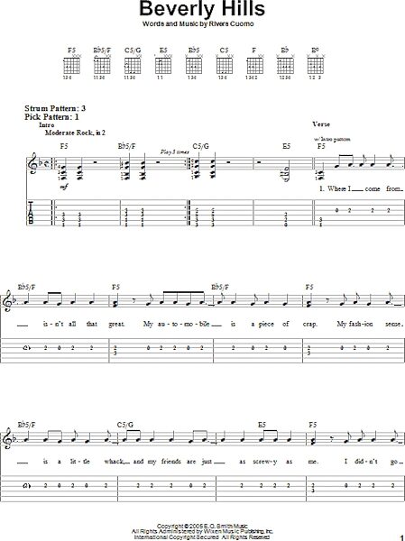 open zoom image for Beverly Hills - Easy Guitar with TAB, New, Main