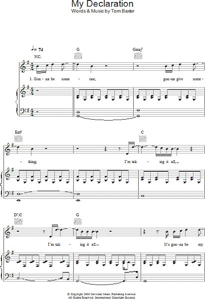 open zoom image for My Declaration - Piano/Vocal/Guitar, New, Main