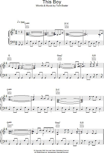 open zoom image for This Boy - Piano/Vocal/Guitar, New, Main