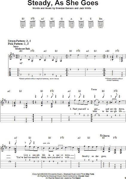 open zoom image for Steady, As She Goes - Easy Guitar with TAB, New, Main