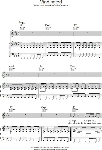 open zoom image for Vindicated - Piano/Vocal/Guitar, New, Main