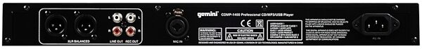 open zoom image for Gemini CDMP-1400 CD and USB Media Player, Rear