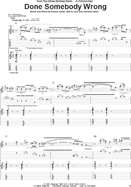 open zoom image for Done Somebody Wrong - Guitar TAB, New, Main