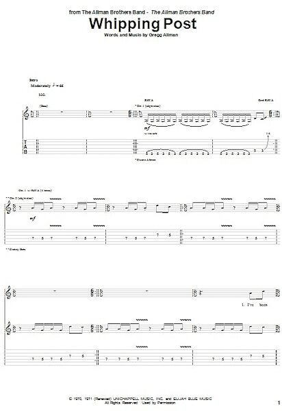 open zoom image for Whipping Post - Guitar TAB, New, Main