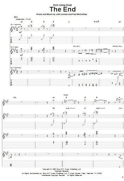 open zoom image for The End - Guitar TAB, New, Main