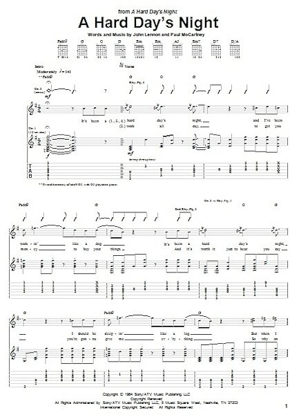 open zoom image for A Hard Day's Night - Guitar TAB, New, Main