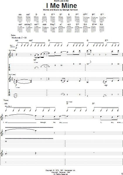 open zoom image for I Me Mine - Guitar TAB, New, Main