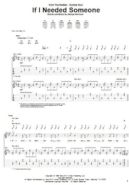 open zoom image for If I Needed Someone - Guitar TAB, New, Main