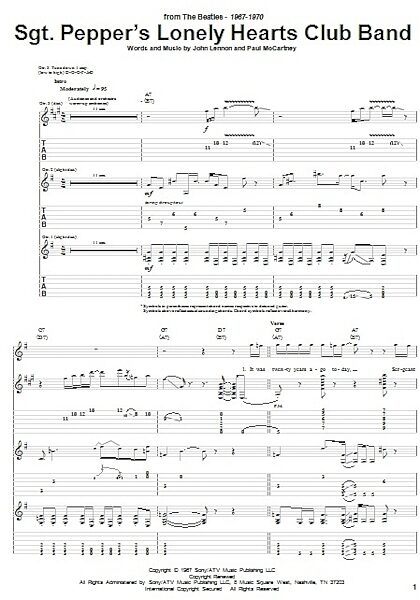 open zoom image for Sgt. Pepper's Lonely Hearts Club Band - Guitar TAB, New, Main