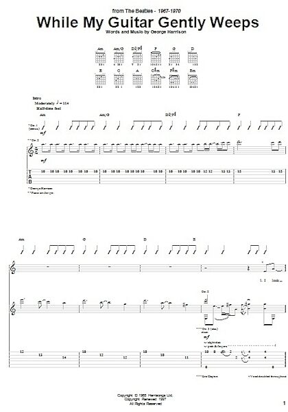 open zoom image for While My Guitar Gently Weeps - Guitar TAB, New, Main