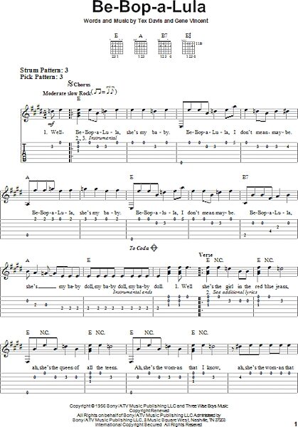 open zoom image for Be-Bop-A-Lula - Easy Guitar with TAB, New, Main