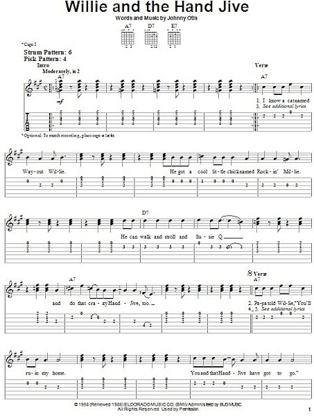 open zoom image for Willie And The Hand Jive - Easy Guitar with TAB, New, Main
