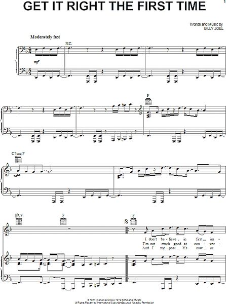 open zoom image for Get It Right The First Time - Piano/Vocal/Guitar, New, Main