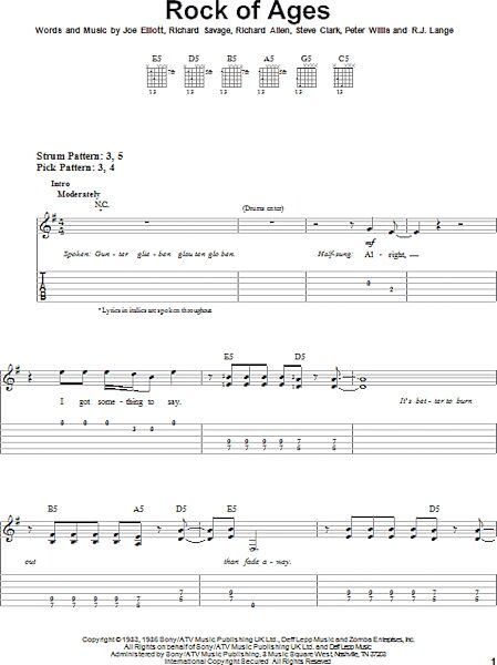 open zoom image for Rock Of Ages - Easy Guitar with TAB, New, Main