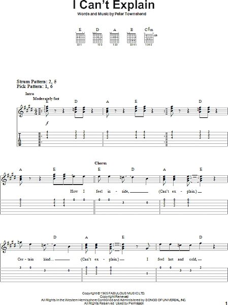 open zoom image for I Can't Explain - Easy Guitar with TAB, New, Main