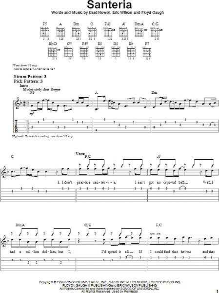 open zoom image for Santeria - Easy Guitar with TAB, New, Main