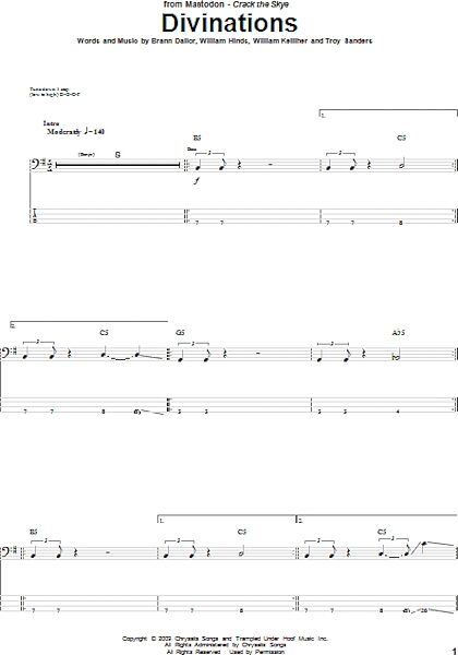 open zoom image for Divinations - Bass Tab, New, Main