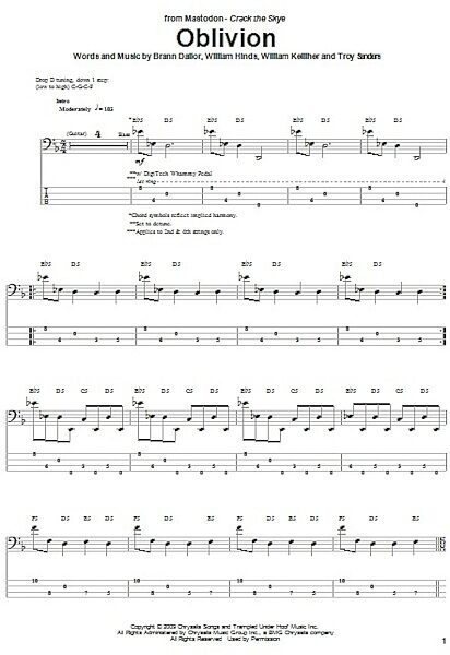 open zoom image for Oblivion - Bass Tab, New, Main