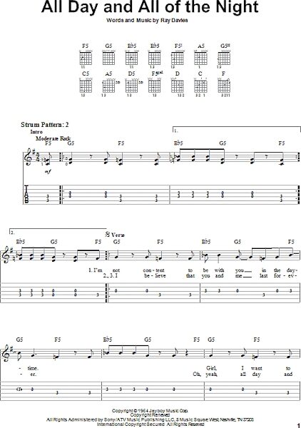 open zoom image for All Day And All Of The Night - Easy Guitar with TAB, New, Main