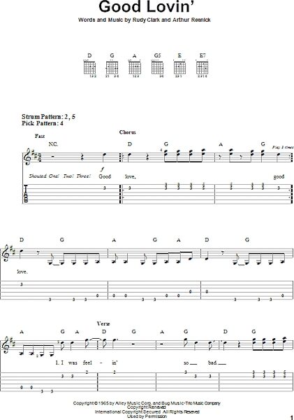 open zoom image for Good Lovin' - Easy Guitar with TAB, New, Main