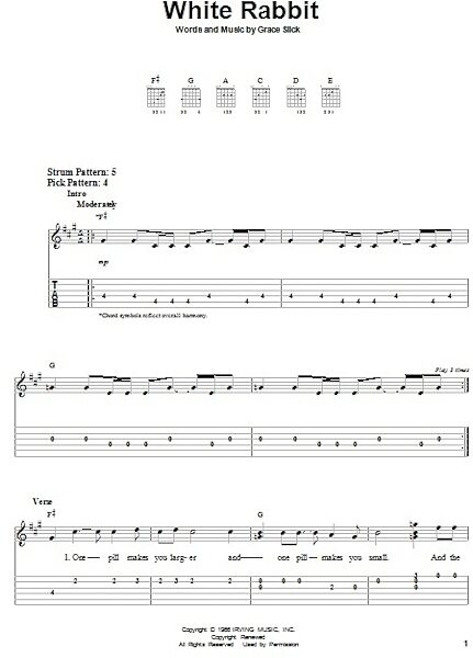 open zoom image for White Rabbit - Easy Guitar with TAB, New, Main