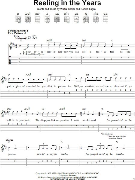 open zoom image for Reeling In The Years - Easy Guitar with TAB, New, Main