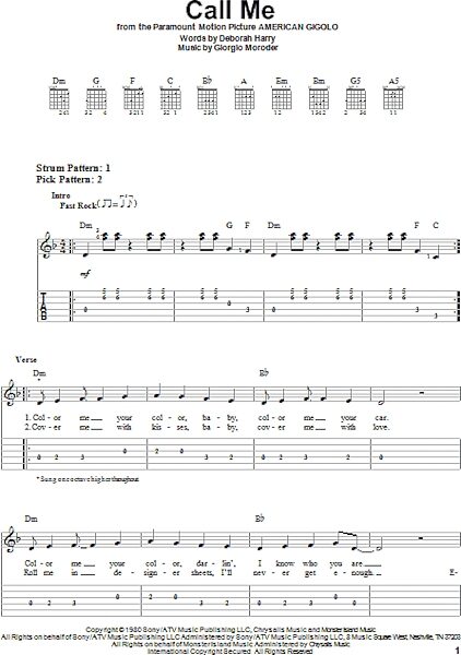 open zoom image for Call Me - Easy Guitar with TAB, New, Main
