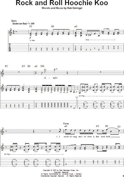 open zoom image for Rock And Roll Hoochie Koo - Guitar Tab Play-Along, New, Main