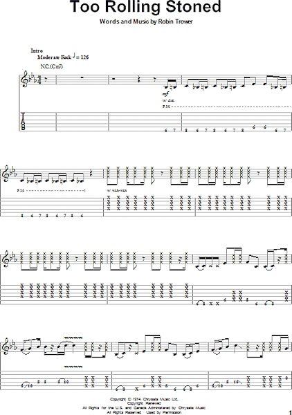 open zoom image for Too Rolling Stoned - Guitar Tab Play-Along, New, Main