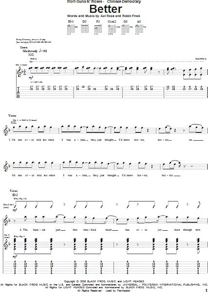 open zoom image for Better - Guitar TAB, New, Main
