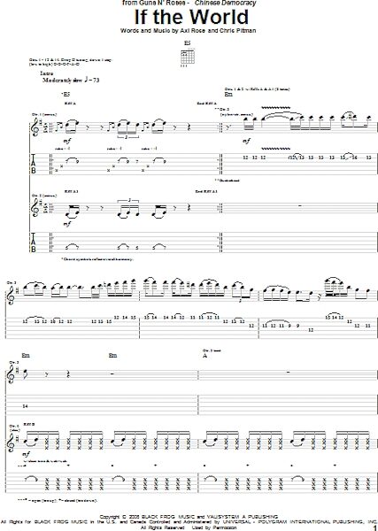 open zoom image for If The World - Guitar TAB, New, Main