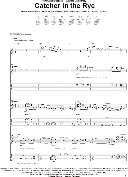 open zoom image for Catcher In The Rye - Guitar TAB, New, Main