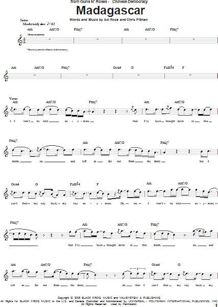 open zoom image for Madagascar - Guitar TAB, New, Main