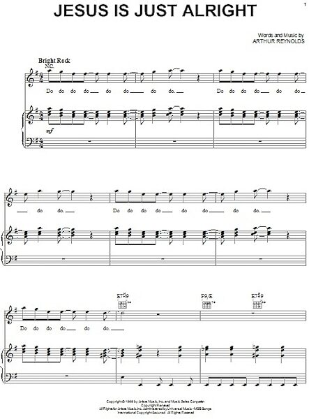 open zoom image for Jesus Is Just Alright - Piano/Vocal/Guitar, New, Main