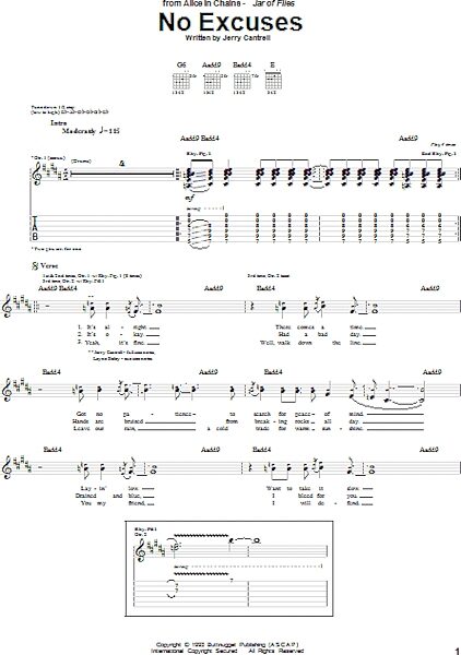 open zoom image for No Excuses - Guitar TAB, New, Main